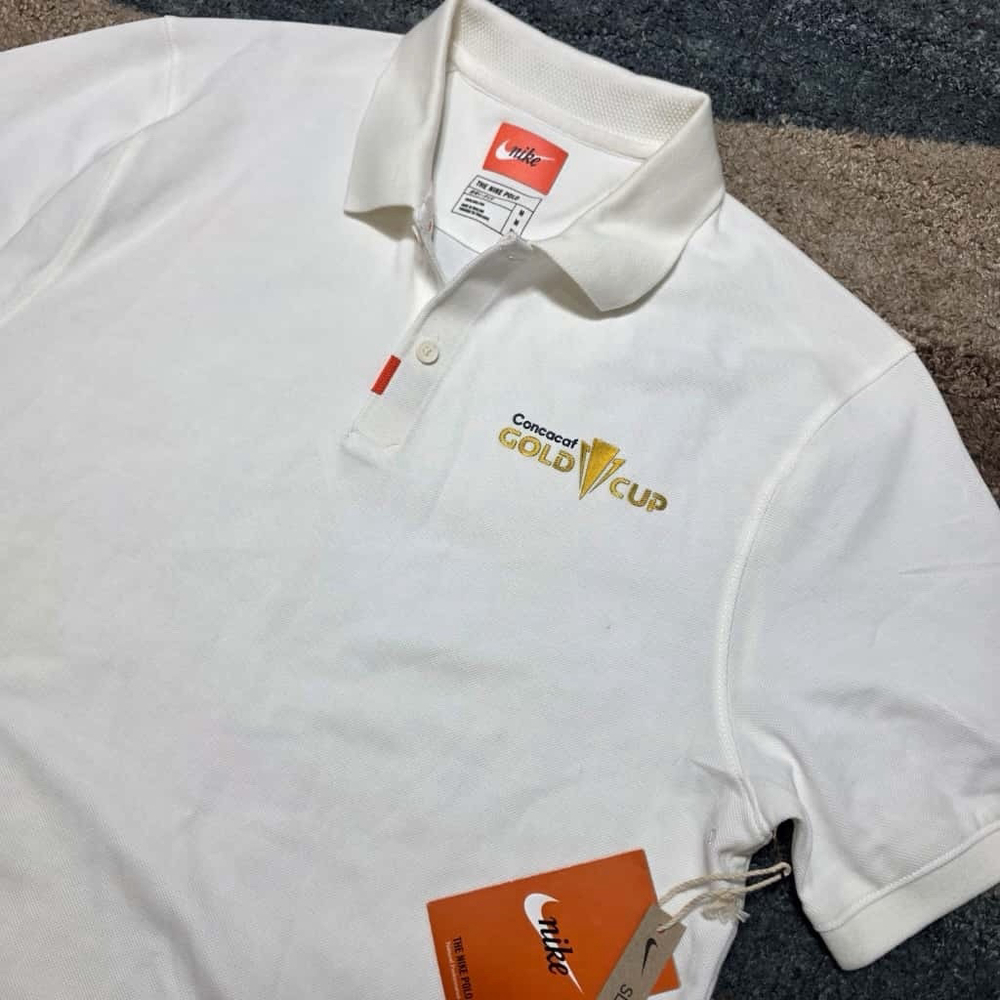 Nike Dri-Fit Polo Shirt Concacaf Gold Cup White Slim Fit Size M NWT